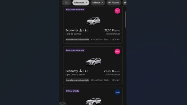 Il nuovo servizio noleggio auto Uber Rent